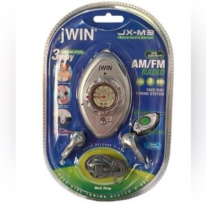 New jWIN JX-M3 AM/FM Pocket Radio Headphones